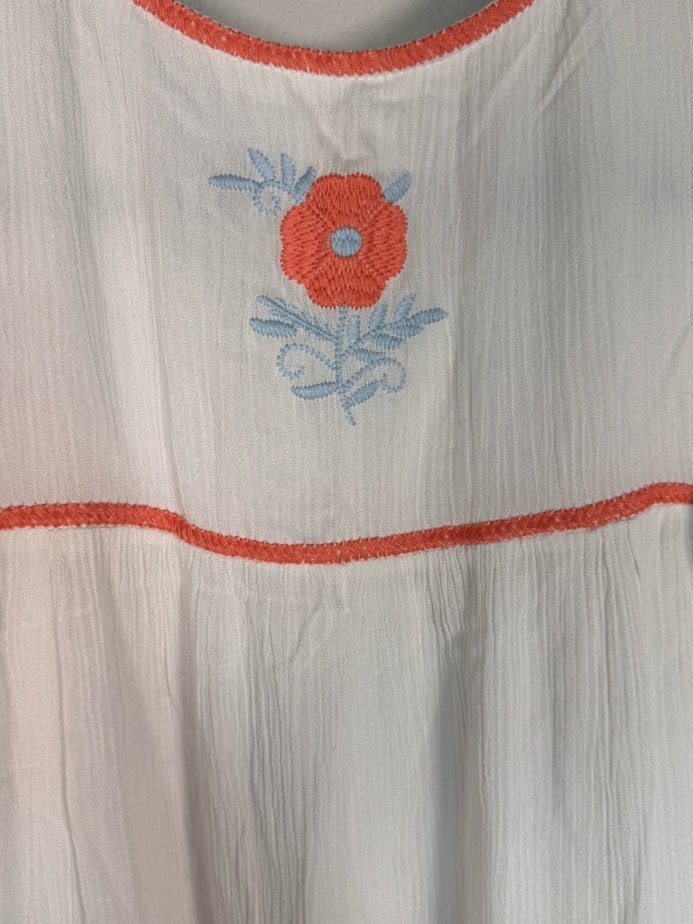 J. Marie Embroidered Boho Midi Dress White Floral Flutter Sleeve Cottagecore M - Picture 7 of 12